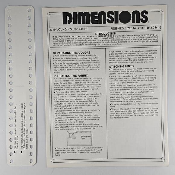 Vintage Dimensions Counted Cross Stitch Kit 3719 Leopards Lounging 90s - Picture 7 of 8